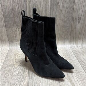 Via Spiga Black Suede Heeled Boots